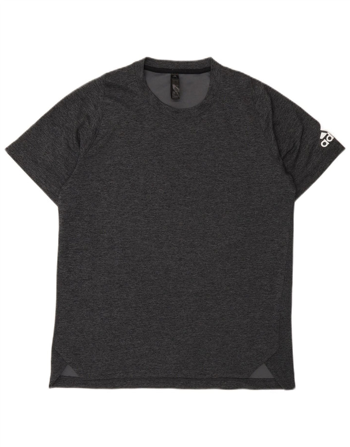 Adidas Hombre Camiseta Gráfica Top Poliéster Moteado Gris Medio
