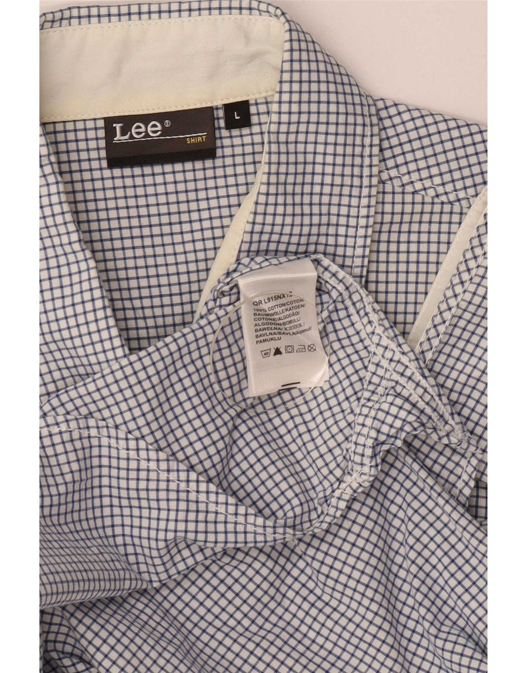 Camisa Lee para hombre de algodón a cuadros azules grandes