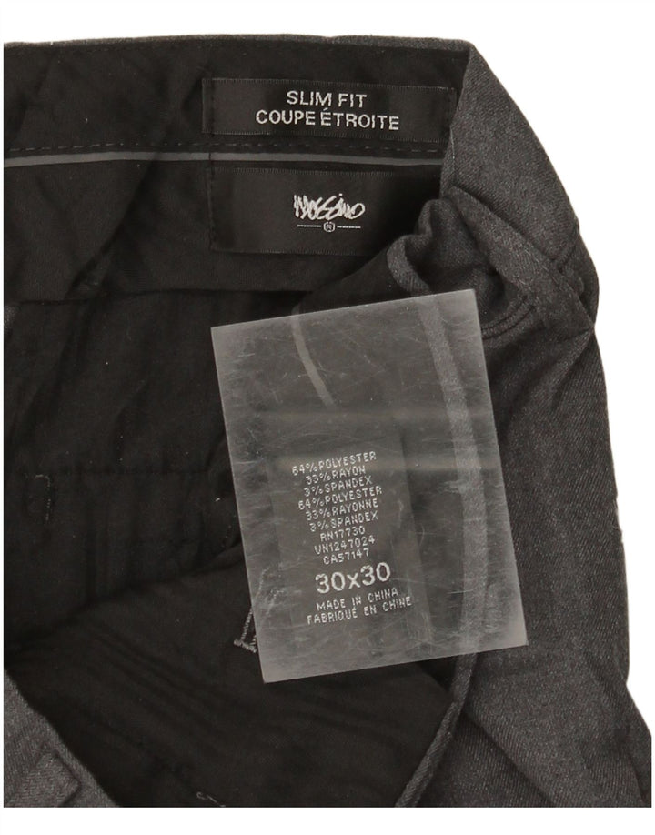 MOSSIMO Pantalón de traje slim fit para hombre W30 L30 Poliéster gris