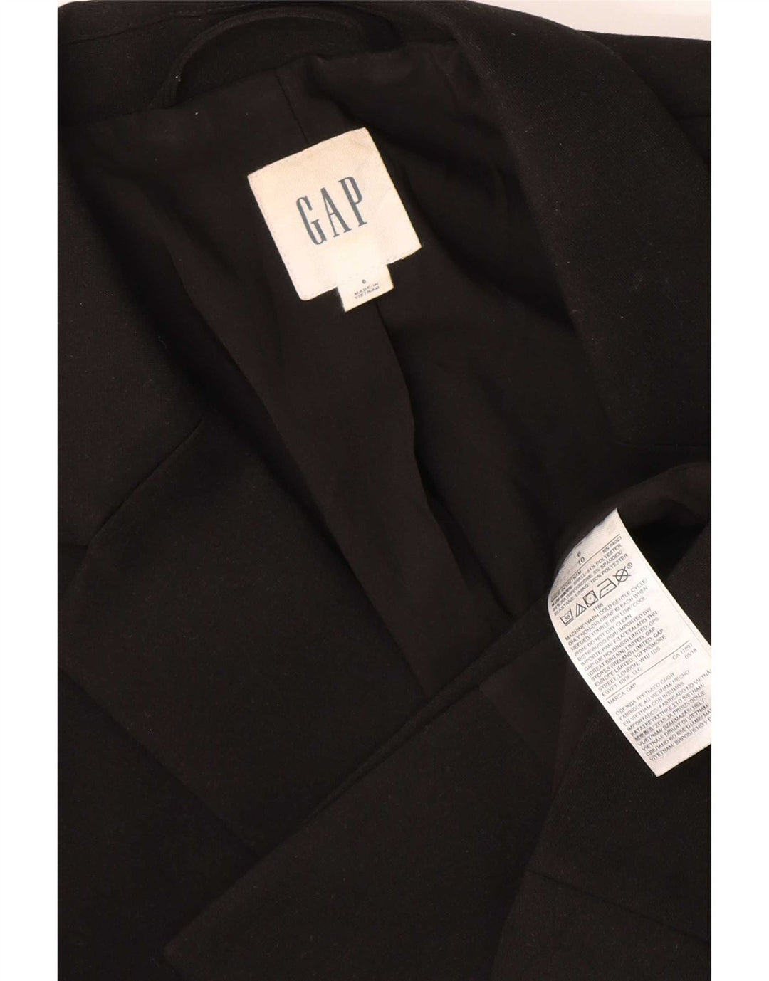 Gap Chaqueta tipo blazer extragrande con doble botonadura para mujer UK 6 XS Poliéster negro