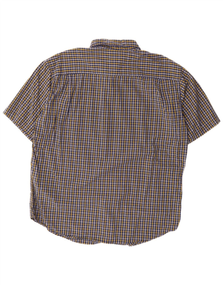 Dockers Camisa De Manga Corta Para Hombre De Algodón A Cuadros Azul Grande