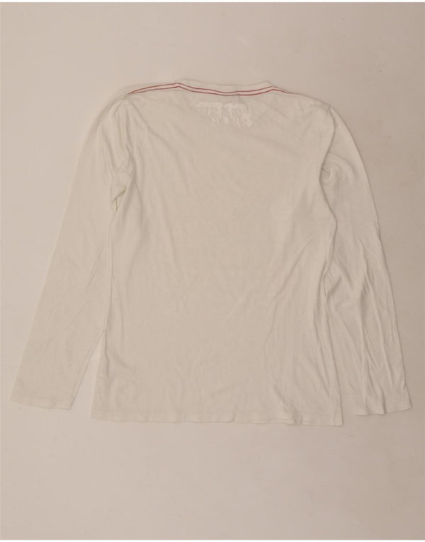 Wrangler Mens Graphic Top Manga Larga Pequeño Algodón Gris