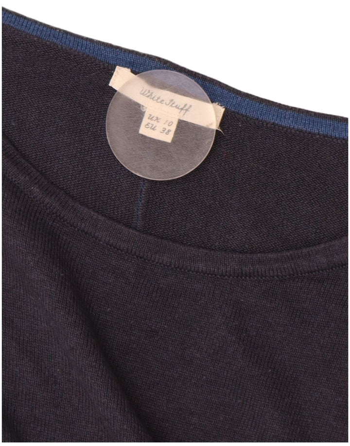 WHITE STUFF Suéter tipo jersey con cuello barco para mujer UK 10 Small Azul marino