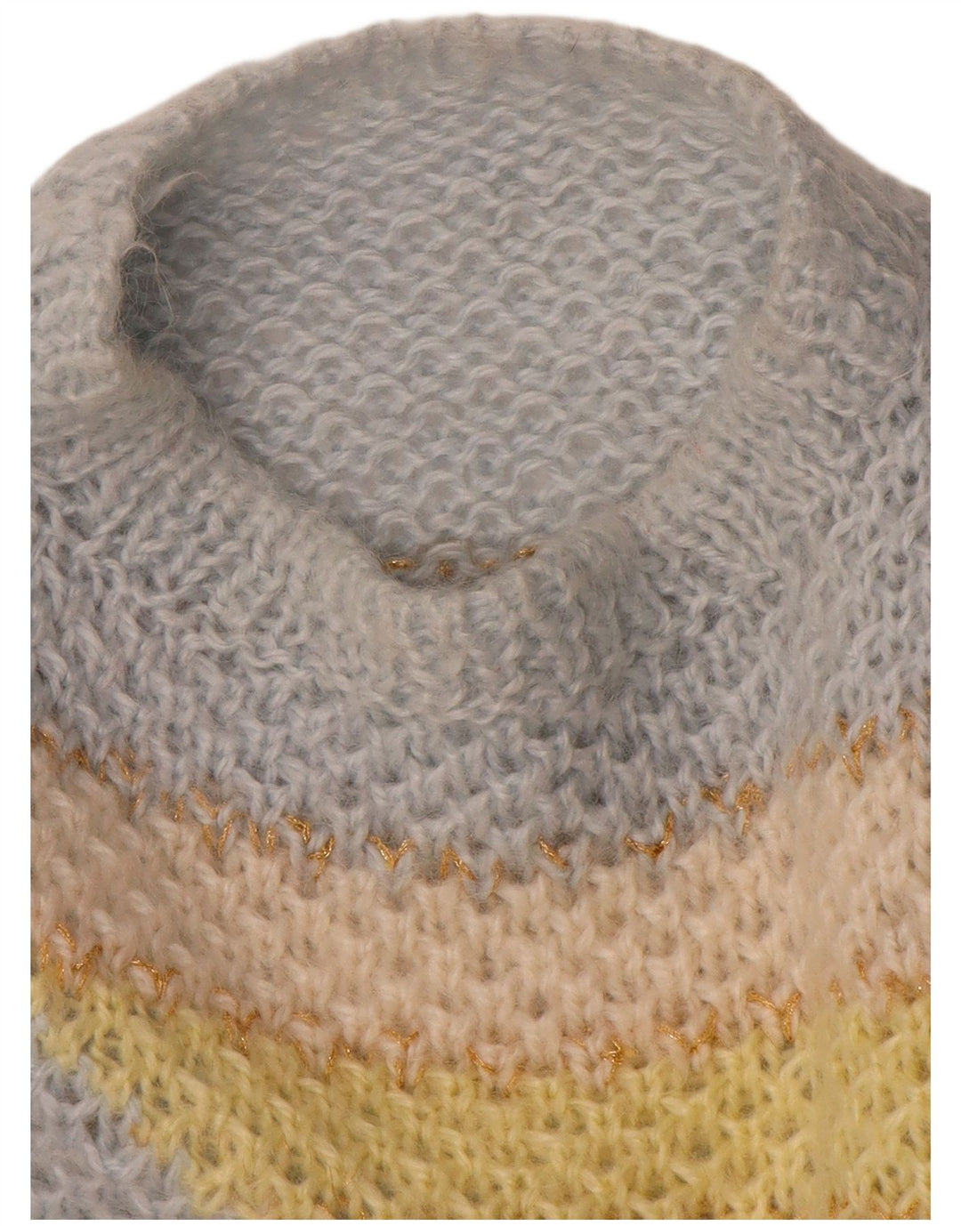 Vintage mujer cuello redondo jersey suéter Reino Unido 16 gran bloque de color azul