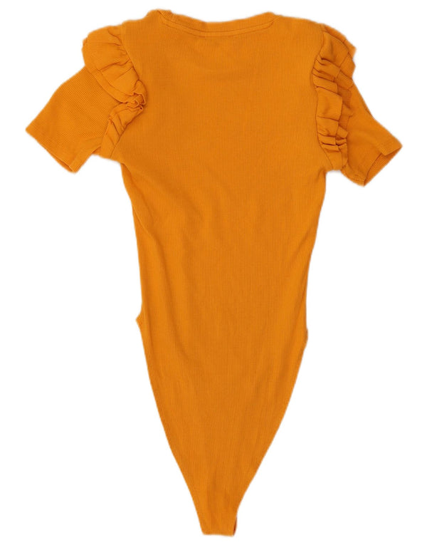 ZARA Womens Bodysuit UK 12 Medium Orange