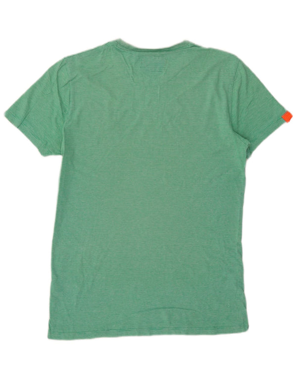 Superdry Camiseta para hombre Top Small de algodón con rayas diplomáticas verdes