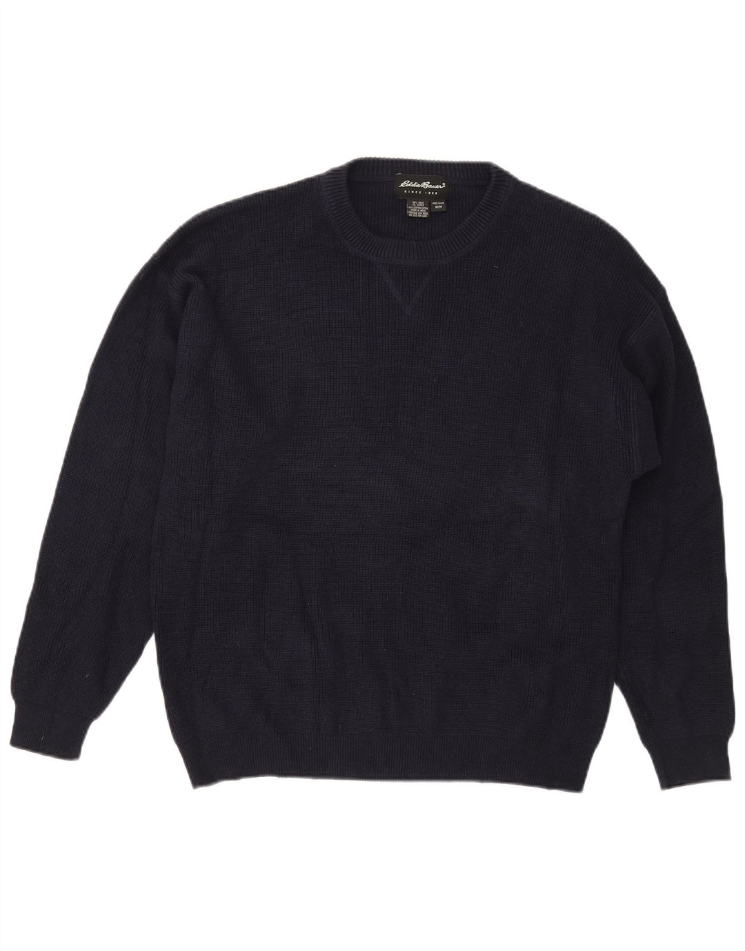 Eddie Bauer Jersey de cuello redondo para hombre, jersey de algodón azul marino mediano