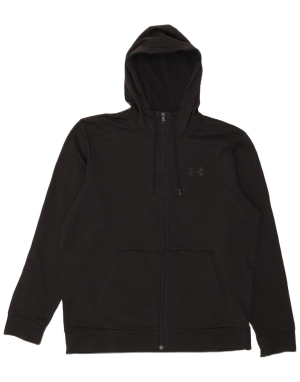 Under Armour Sudadera con capucha y cremallera para hombre, talla grande, color negro