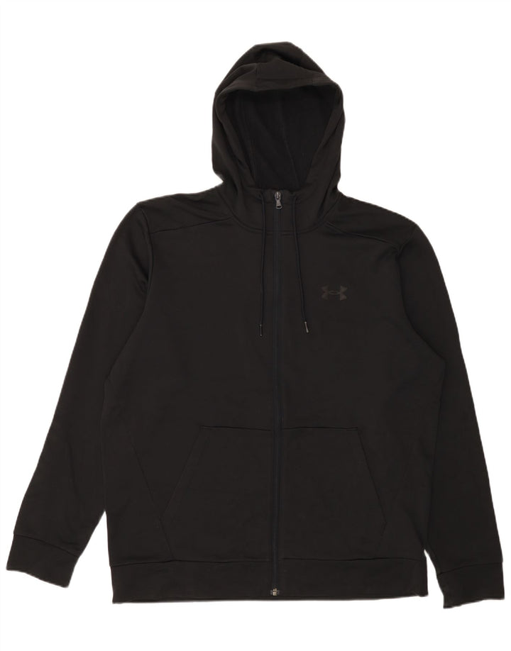 Under Armour Sudadera con capucha y cremallera para hombre, talla grande, color negro