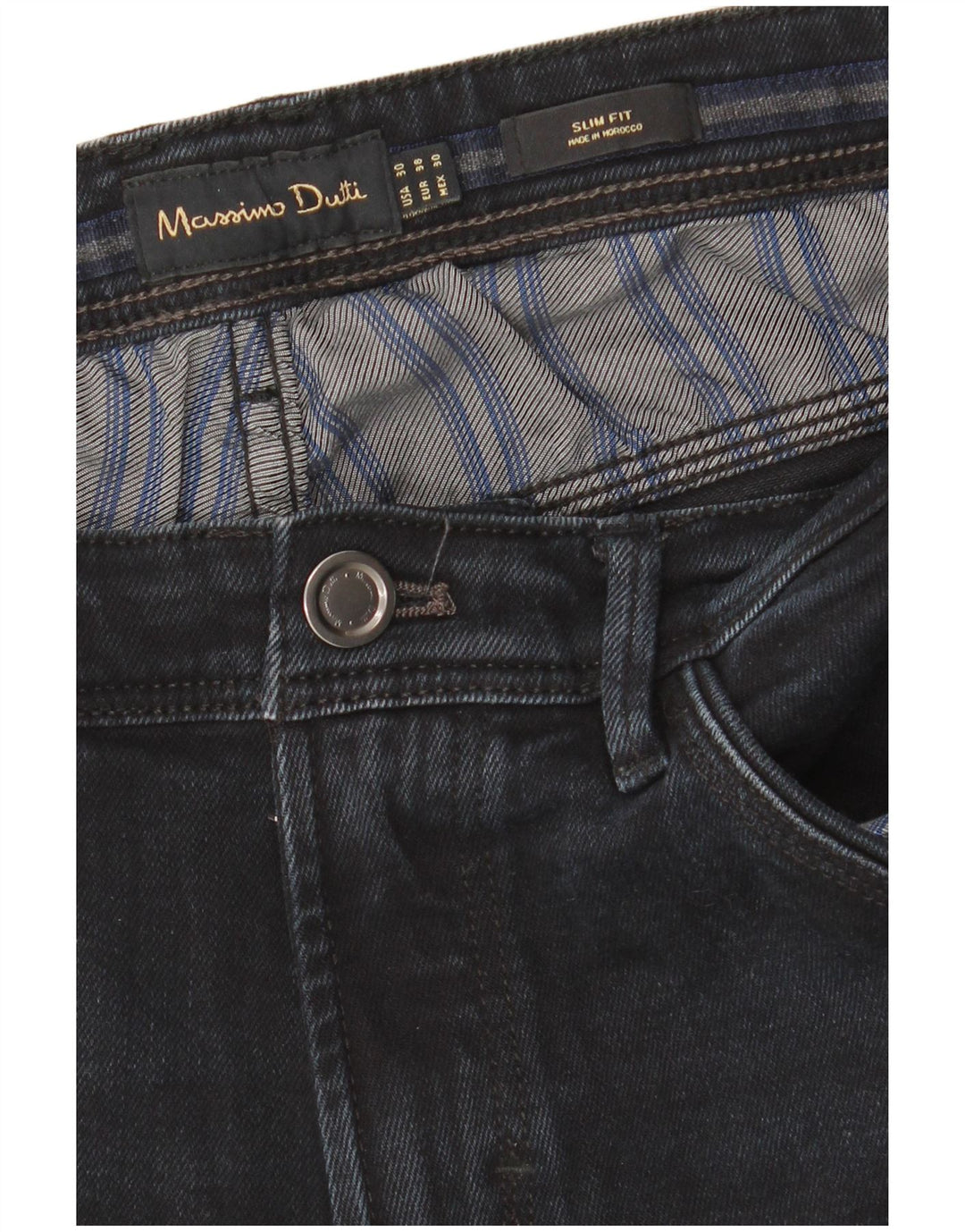 MASSIMO DUTTI Mens Slim Jeans W30 L34 Navy Blue