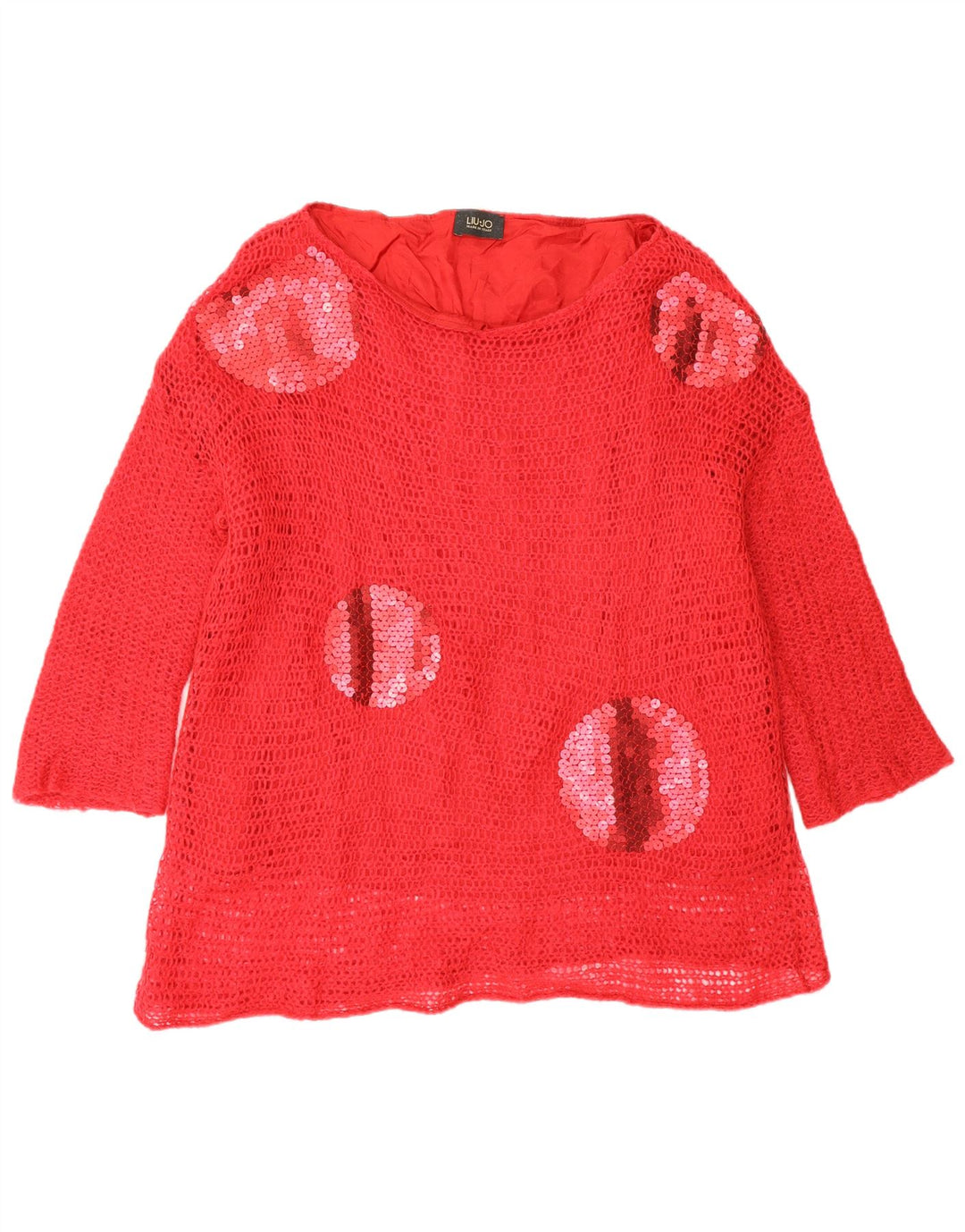 Liu Jo Top De Ganchillo Para Mujer Manga 3/4 IT 42 Acrílico Rojo Medio