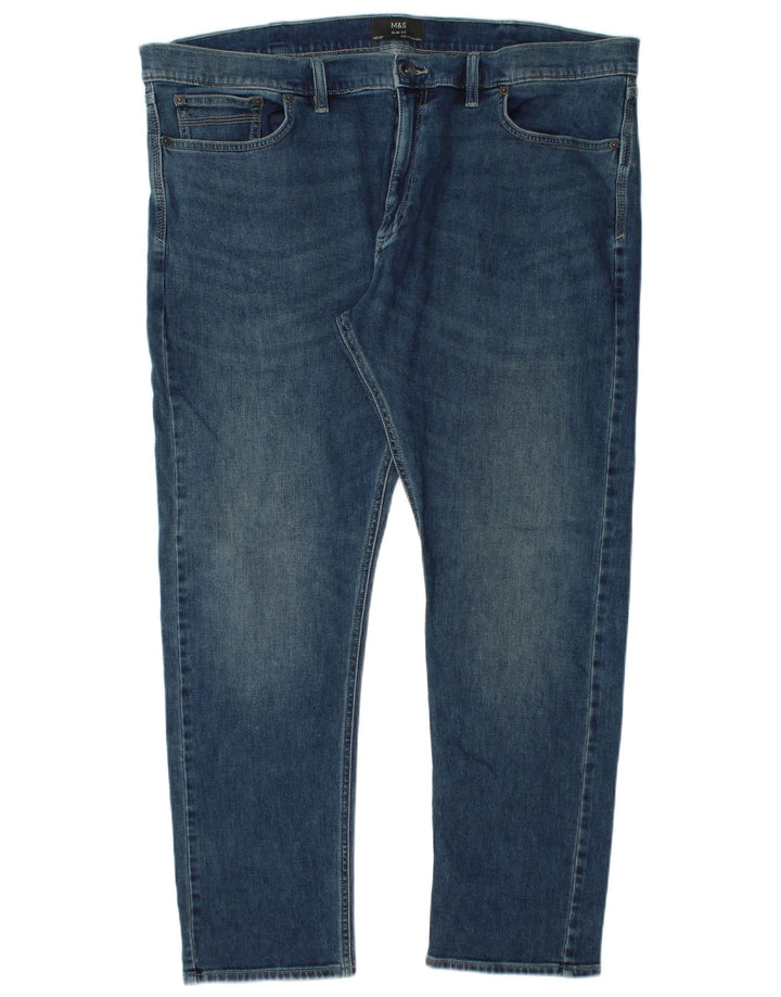 Marks & Spencer Vaqueros ajustados para hombre W42 L29 Algodón azul