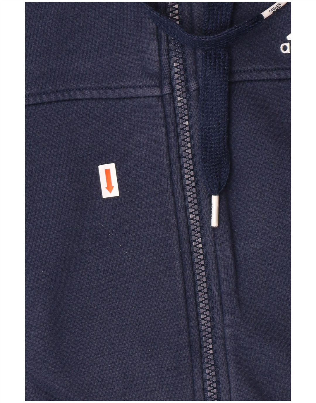 ADIDAS Sudadera con capucha y cremallera para hombre, talla pequeña, algodón azul marino