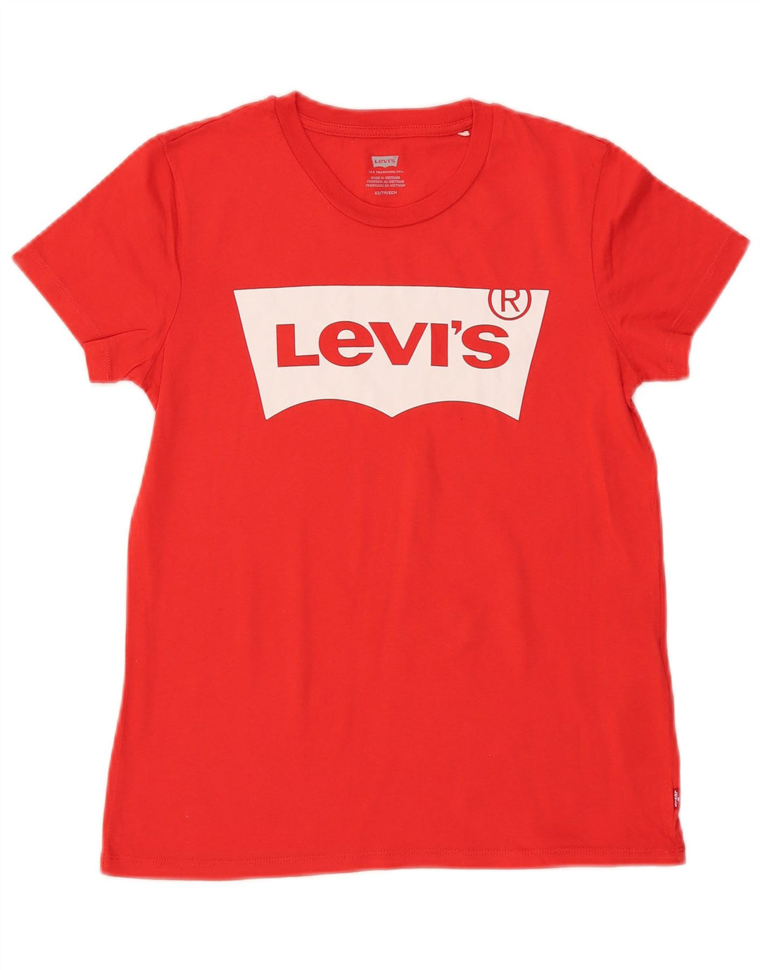 LEVI'S Camiseta gráfica para mujer Top UK 6 XS Algodón rojo