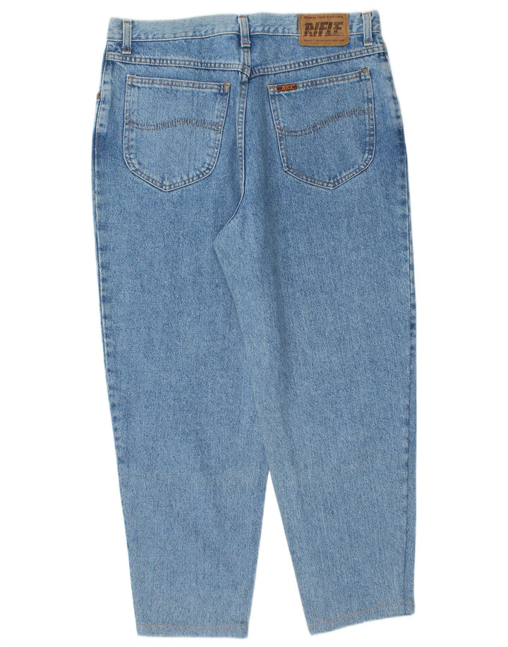 RIFLE Jeans sueltos recortados para hombre W36 L26 Algodón azul
