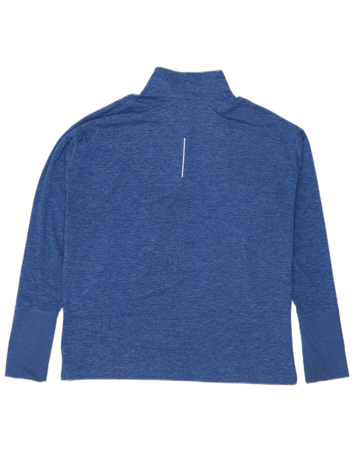 Nike Hombre Running Zip Neck Top Manga Larga XL Poliéster Moteado Azul