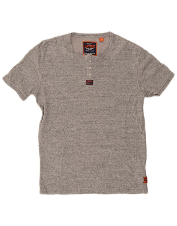 Superdry Camiseta para hombre Top grande de algodón moteado gris