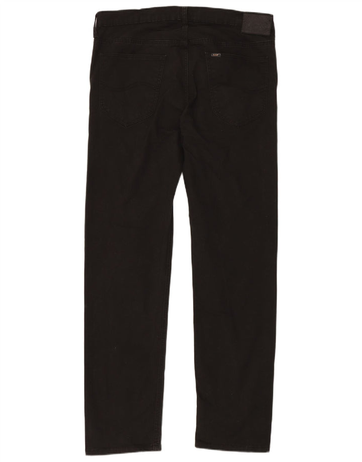 LEE Mens Daren Zip Fly Pantalones Casuales Rectos W34 L32 Algodón Negro