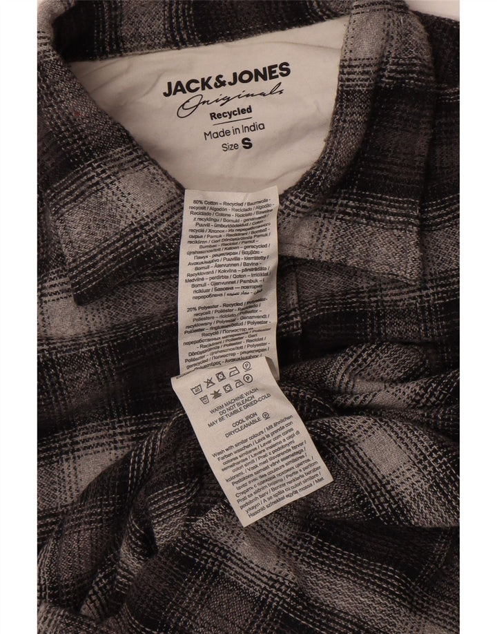 Jack & Jones Hombre Camisa De Franela A Cuadros Small Gris Algodón