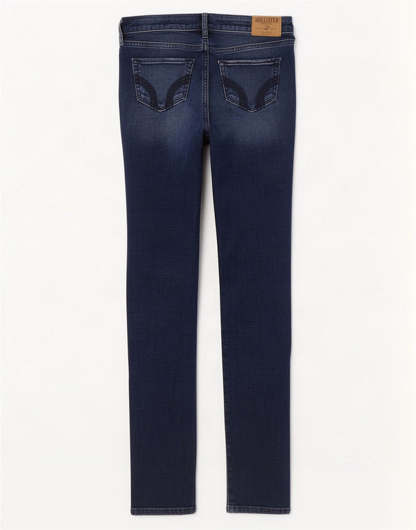 Hollister Jeans Ajustados Desgastados para Mujer US 0 XS W24 L31 Algodón Azul Marino