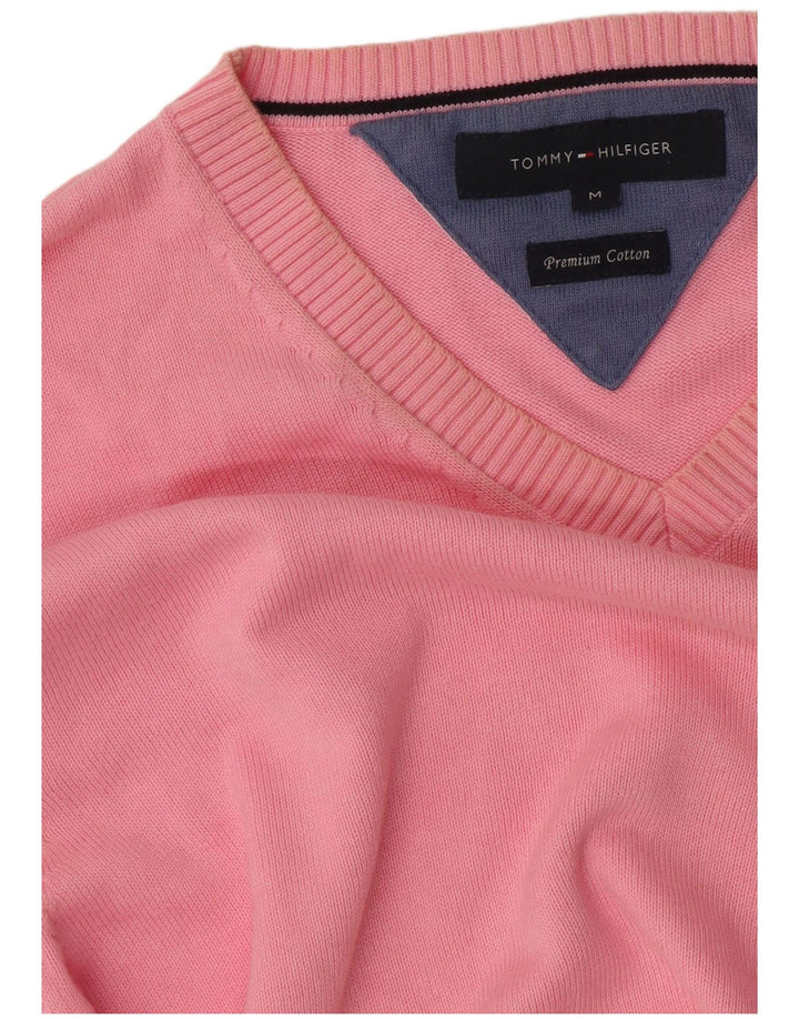 Tommy Hilfiger Jersey con Cuello en V para Hombre de algodón Rosa Medio