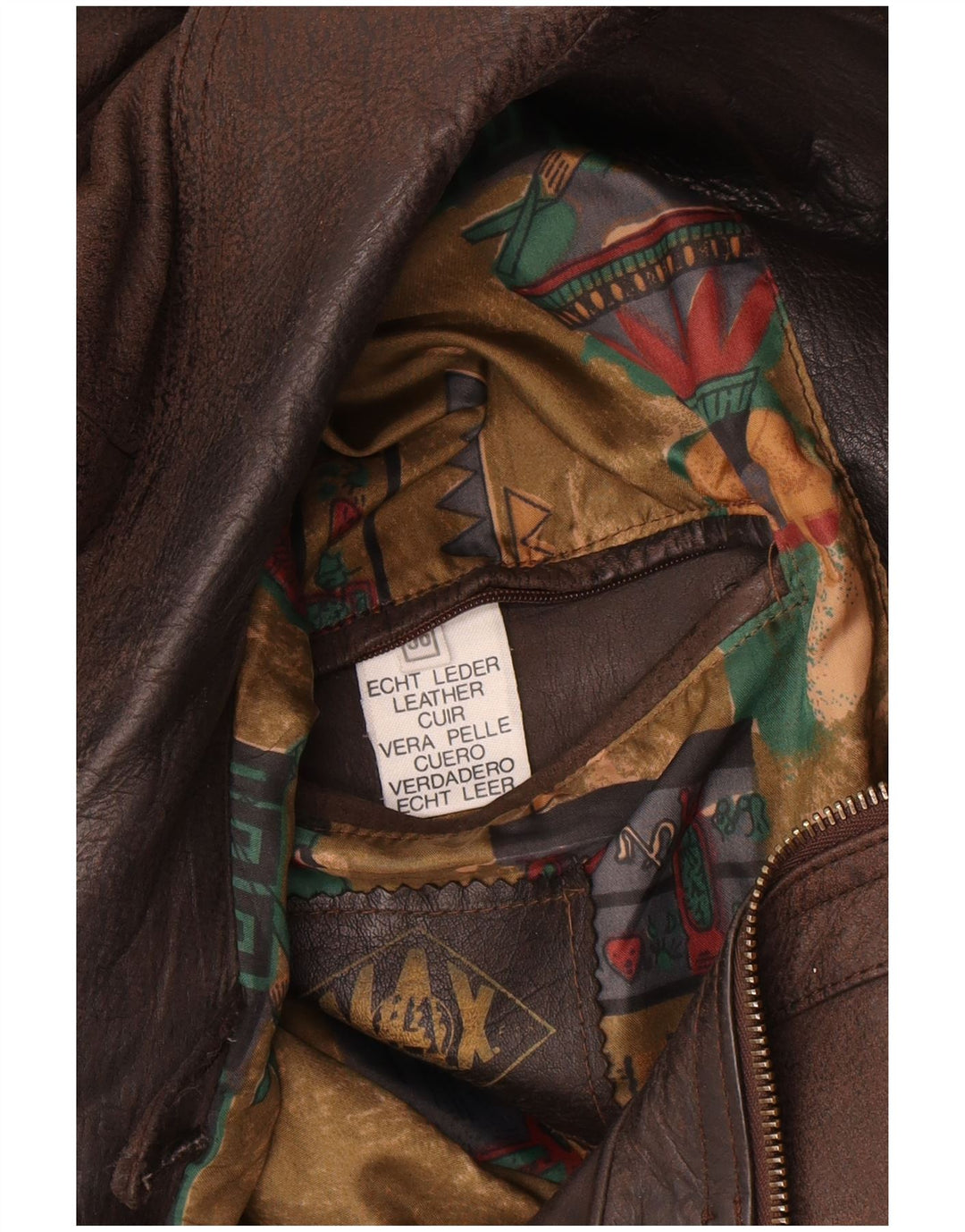 Vintage hombres bombardero chaqueta de cuero IT 56 3XL cuero marrón