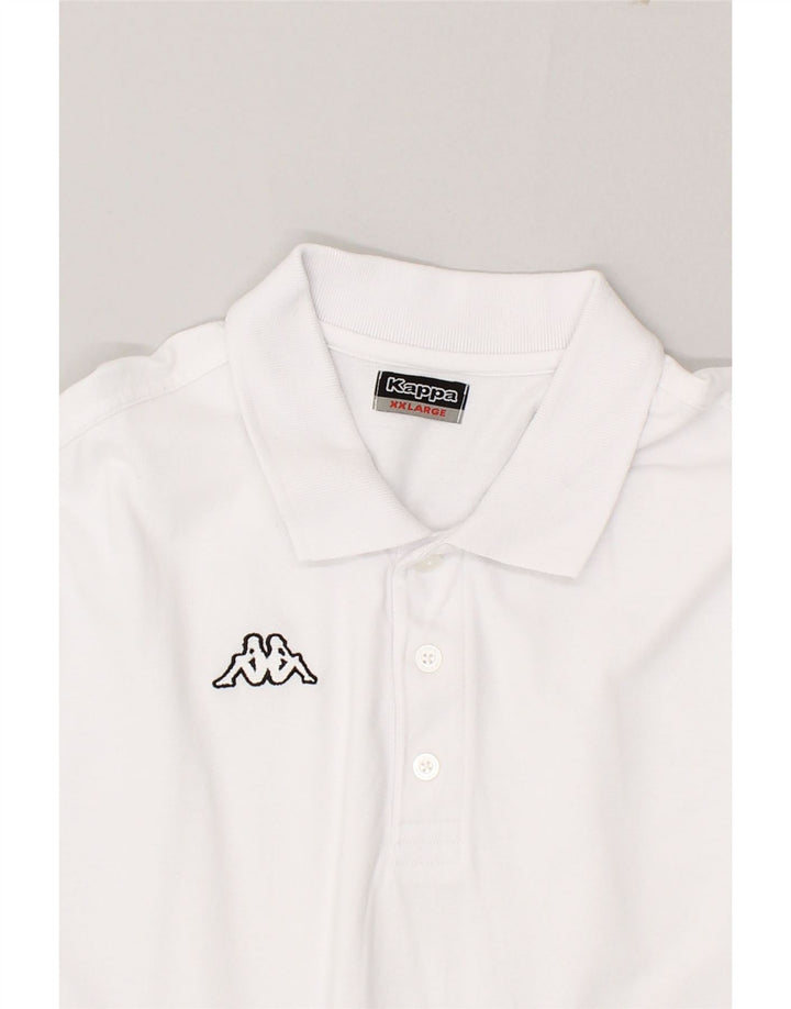 KAPPA Mens Polo Shirt 2XL White Vintage Kappa and Second-Hand Kappa from Messina Hembry 
