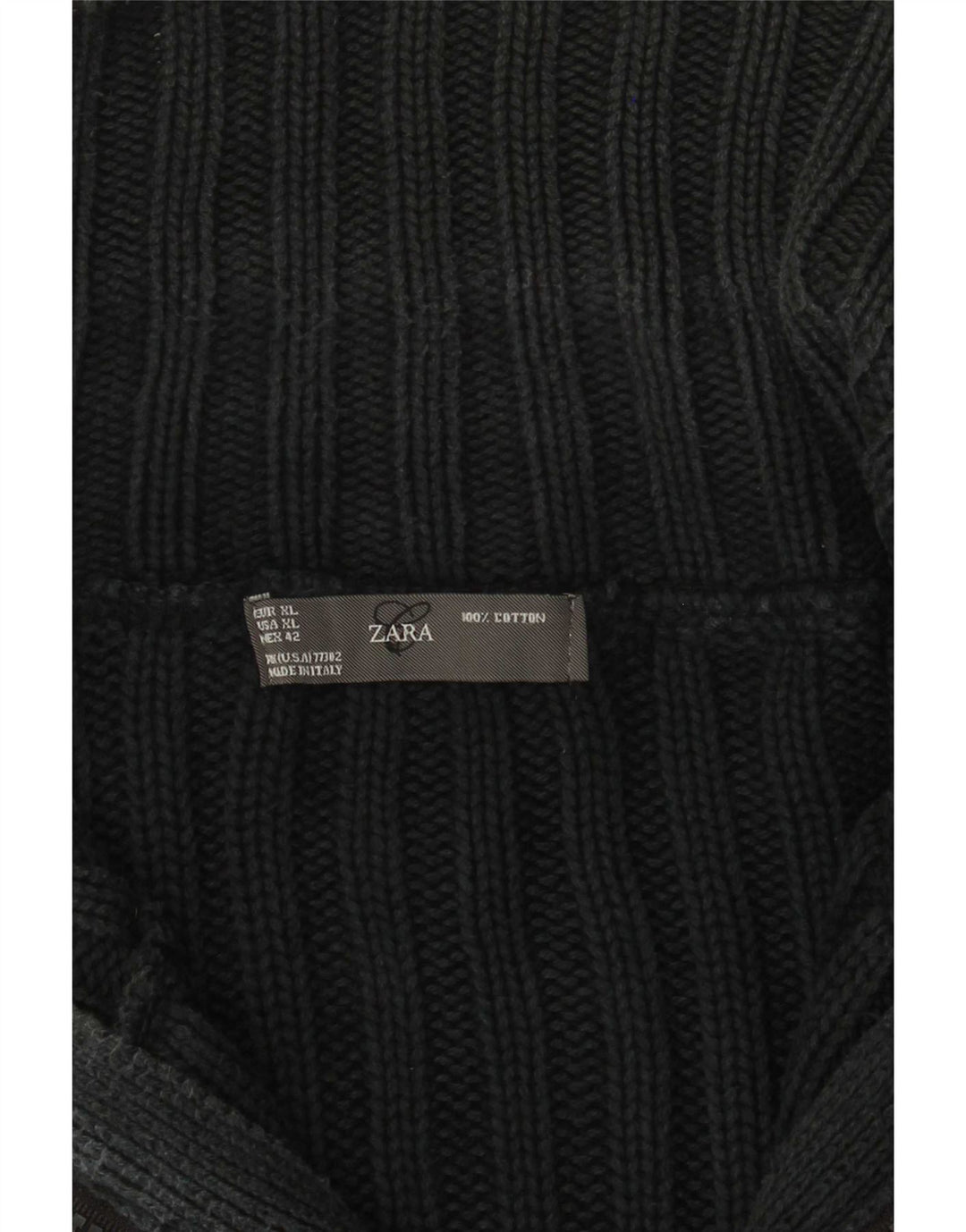 Zara Hombre Cárdigan Sueter XL Gris Algodón