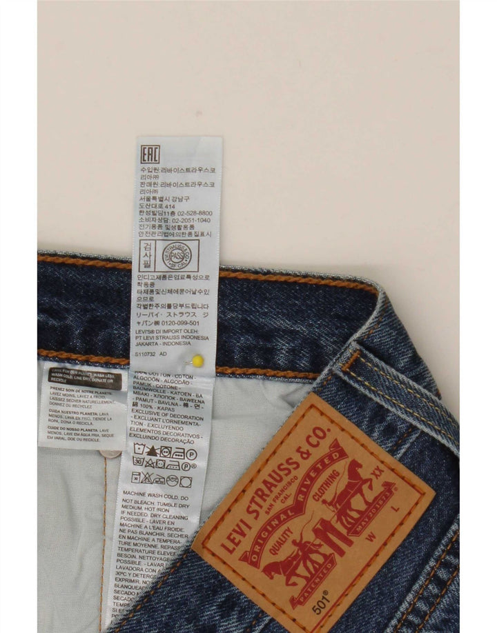 Levi's Mujer 501 Pantalones Cortos De Mezclilla Desgastados W32 Algodón Azul Grande