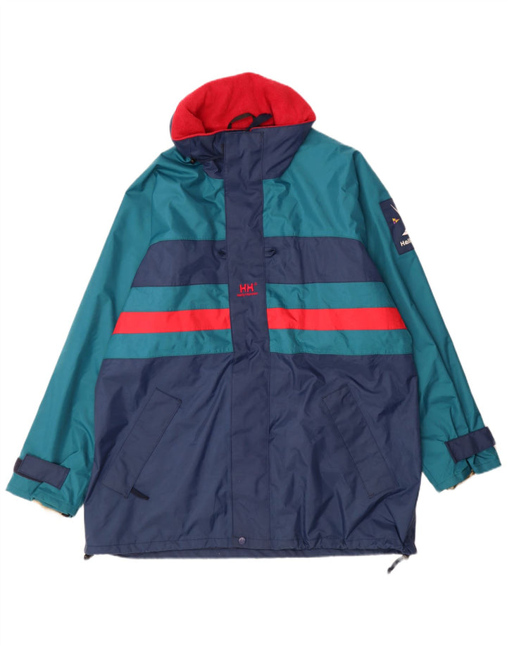 Helly Hansen Chaqueta impermeable para hombre UK 40 Large Azul marino Colorblock Poliamida