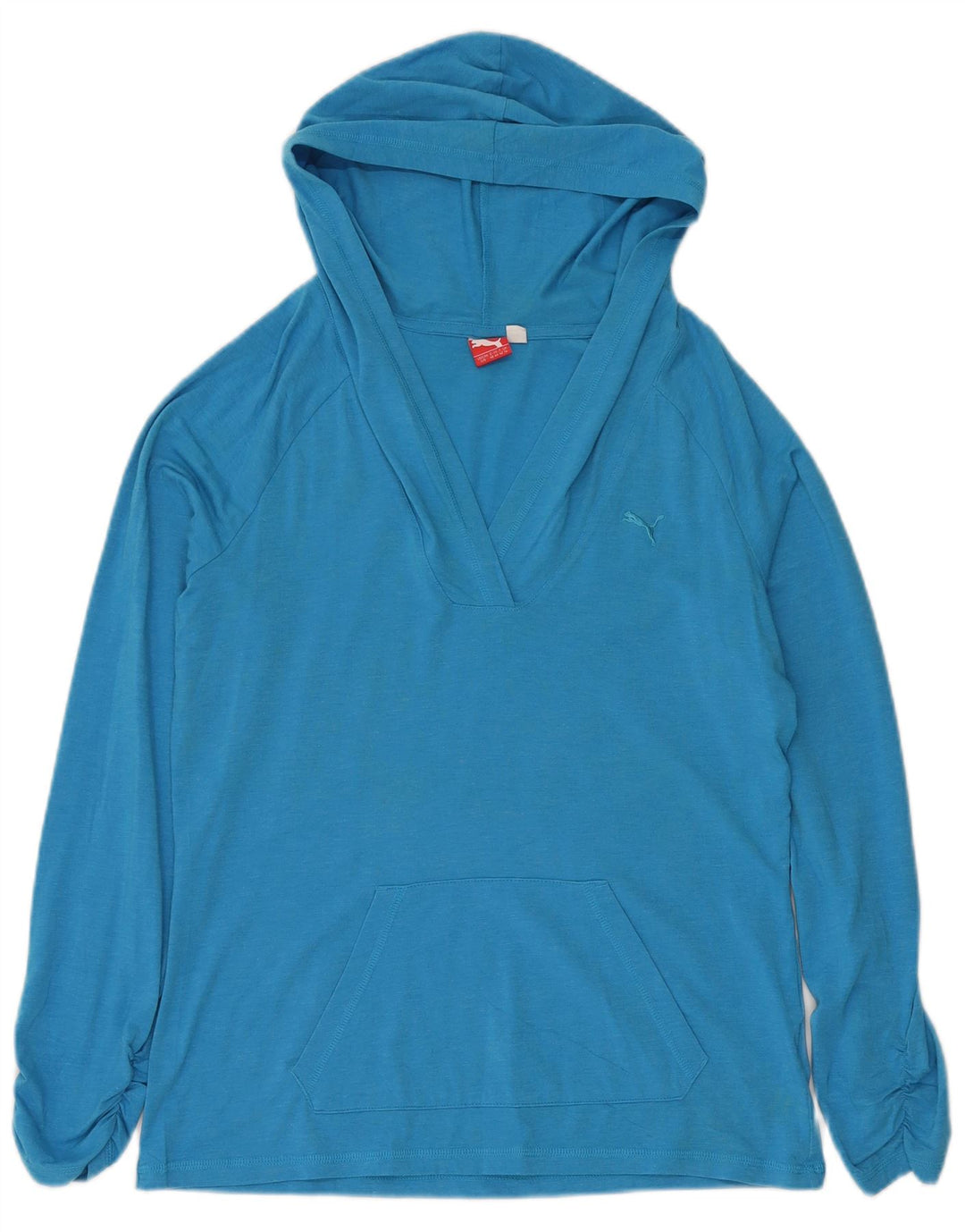 PUMA - Camiseta con capucha para mujer, manga larga, talla 40, color azul