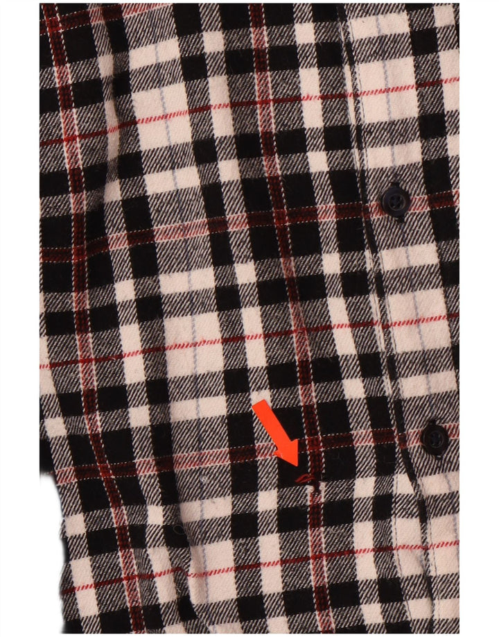 Jack Wills Camisa de franela de corte clásico a cuadros para hombre XL Algodón a cuadros negro