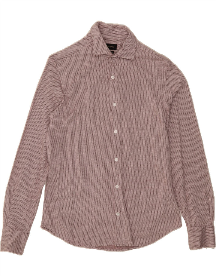MASSIMO DUTTI Mens Shirt Small Burgundy Spotted Cotton Vintage Massimo Dutti and Second-Hand Massimo Dutti from Messina Hembry 