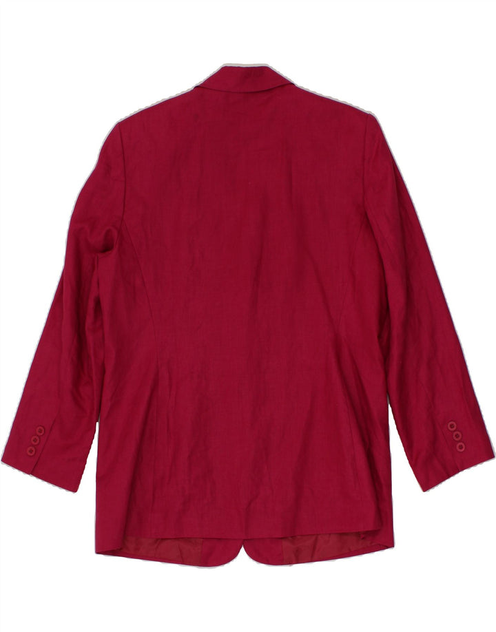 ST. BERNARD Womens Longline 2 Button Blazer Jacket UK 14 Large Pink Linen Vintage St. Bernard and Second-Hand St. Bernard from Messina Hembry 