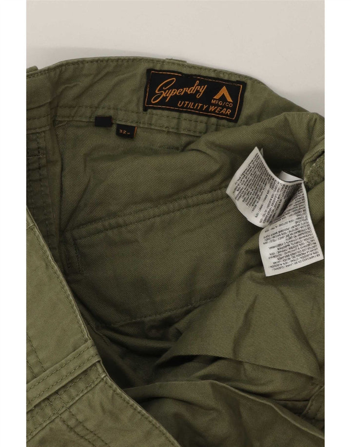 Superdry Shorts Cargo Hombre W32 Algodón Verde Medio