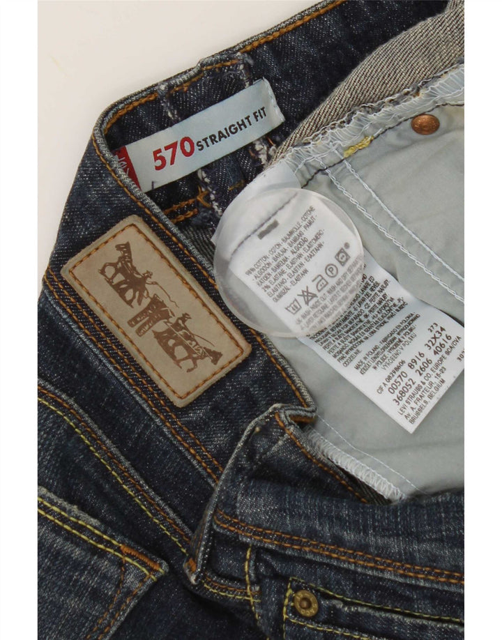Vaqueros Levi's Mujer 570 Rectos W32 L29 Algodón Azul Marino