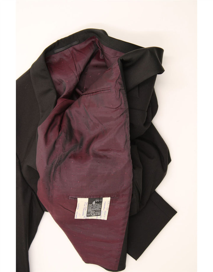 VINTAGE Mens 1 Button Blazer Jacket UK 40 Large Black New Wool Vintage Vintage and Second-Hand Vintage from Messina Hembry 