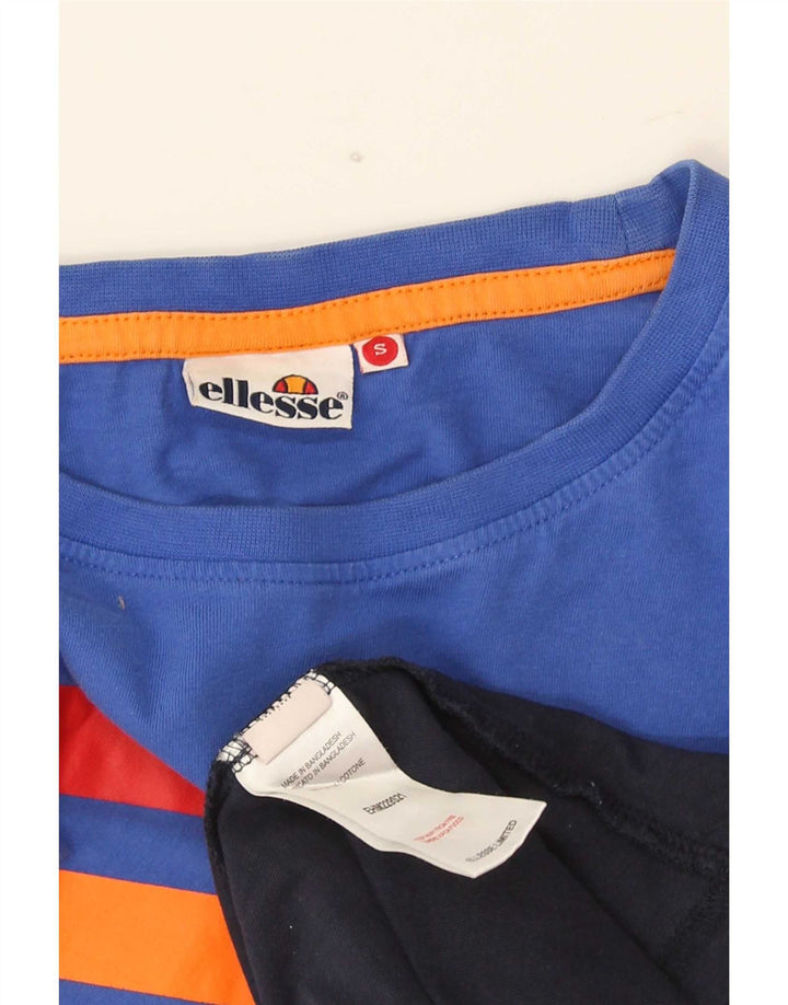 Ellesse Camiseta gráfica para hombre, camiseta pequeña de algodón con bloques de color multicolor