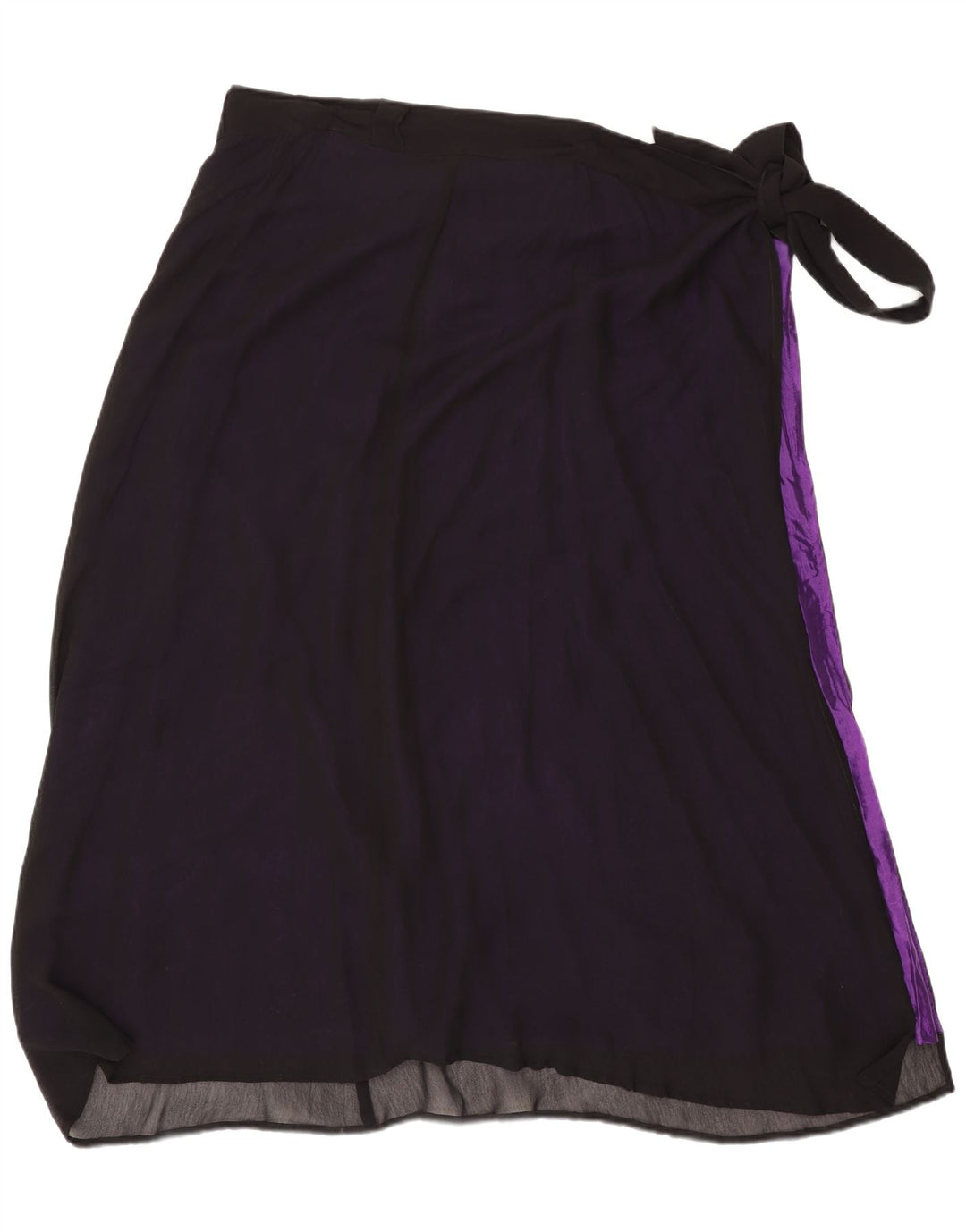 Falda cruzada vintage para mujer talla única W48 viscosa negra