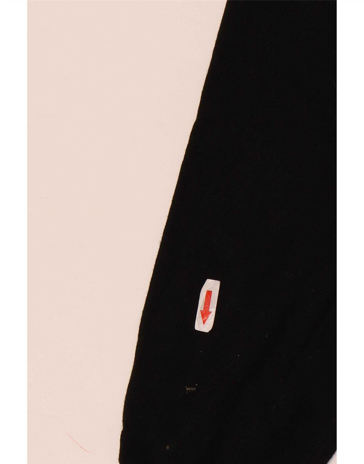 Autograph Jersey con cuello y cremallera para hombre, talla grande, de lana merino, color negro