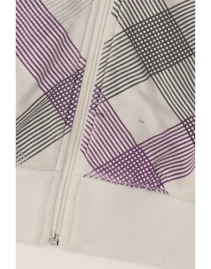 Sergio Tacchini Jersey con capucha para mujer UK 8 Small White Check