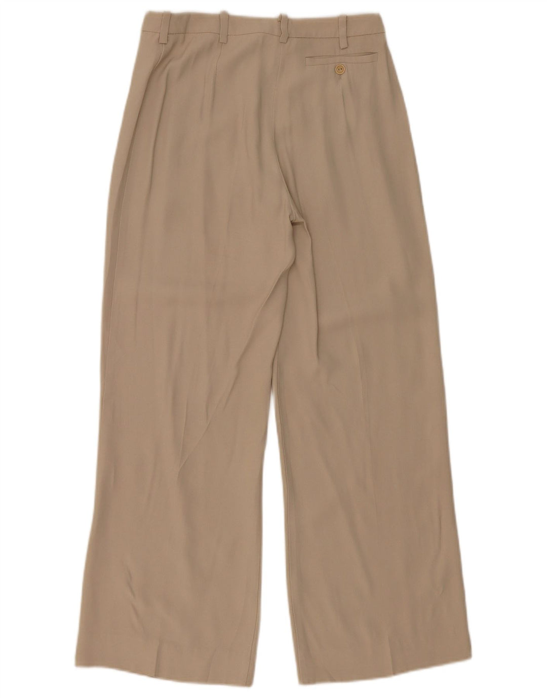 MAX & CO. Pantalones casuales de pierna ancha para mujer UK 8 Small W26 L28 Acetato beige