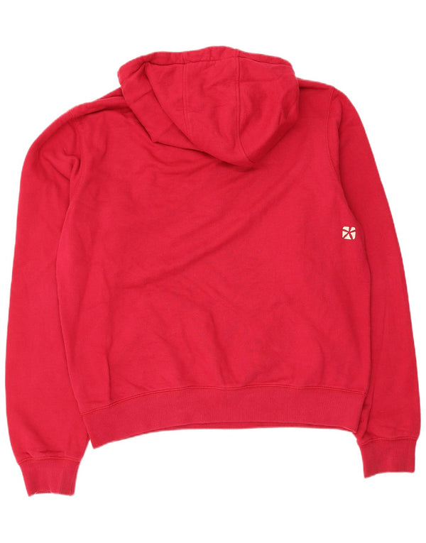Animal Womens Graphic Hoodie Jumper UK 16 Large Red Cotton