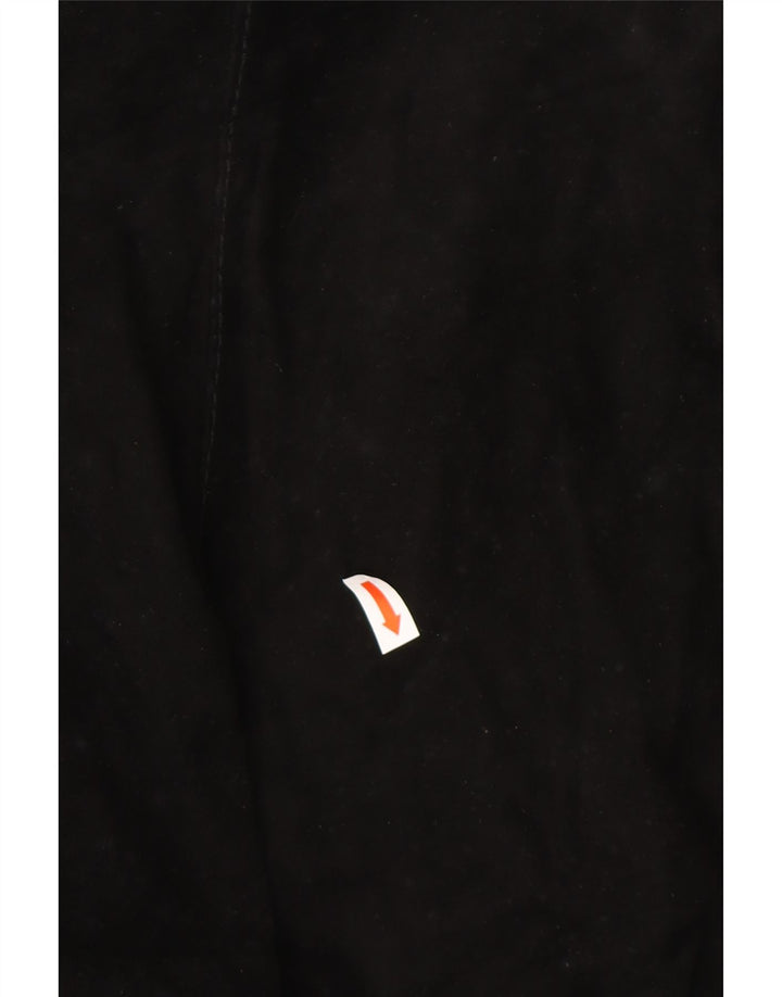 VINTAGE Chaqueta de ante recortado para mujer Reino Unido 10 Pequeño Negro