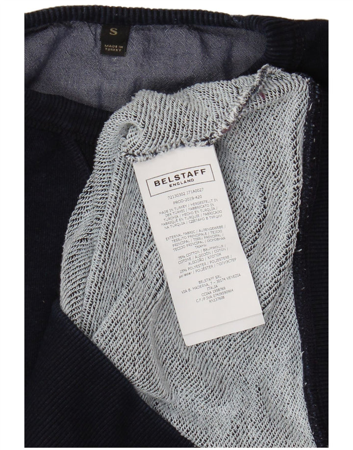 Belstaff Mens Graphic Sudadera Jumper Pequeño Azul Marino Algodón
