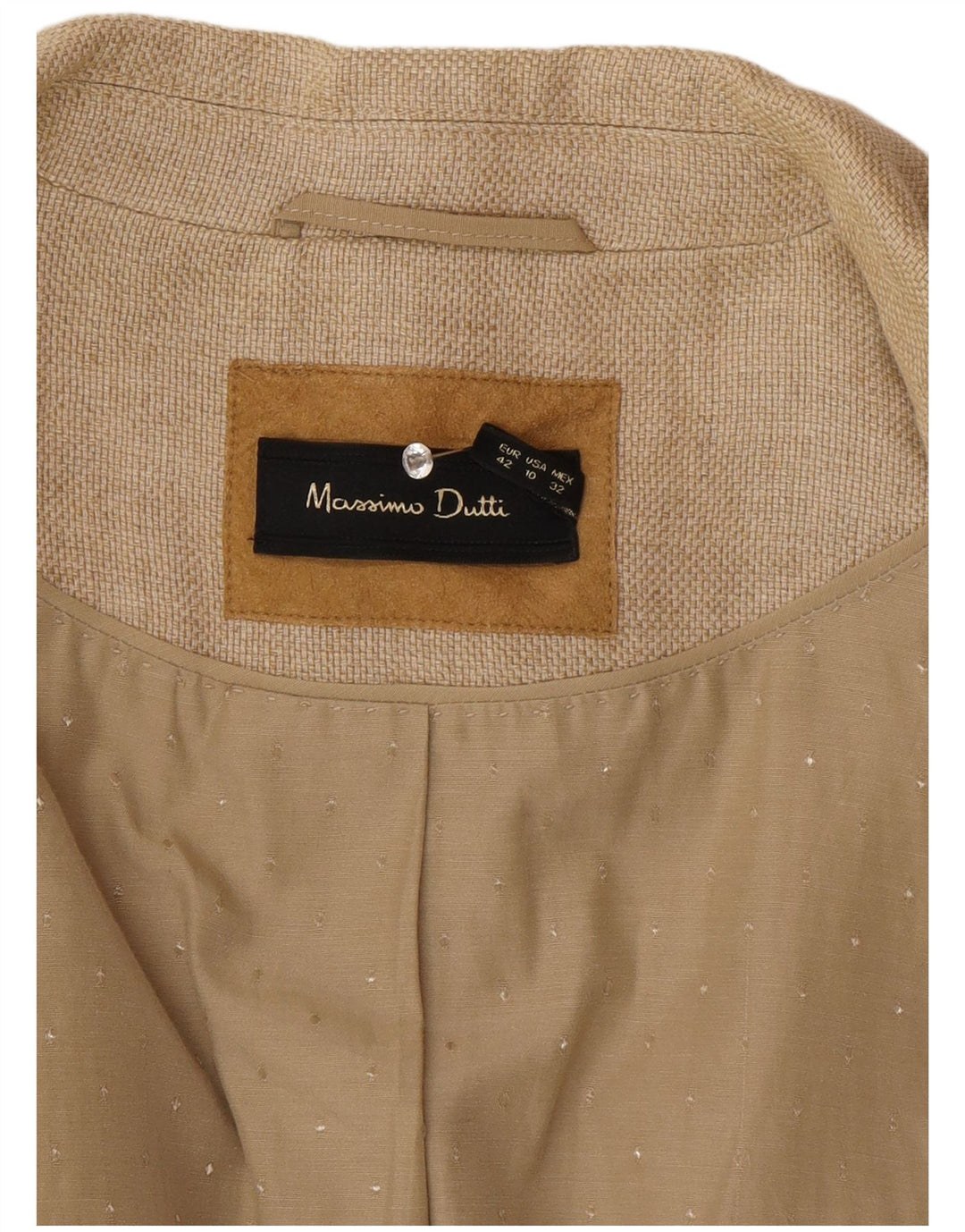 Massimo Dutti Chaqueta Blazer De 2 Botones Para Mujer EU 42 Large Beige
