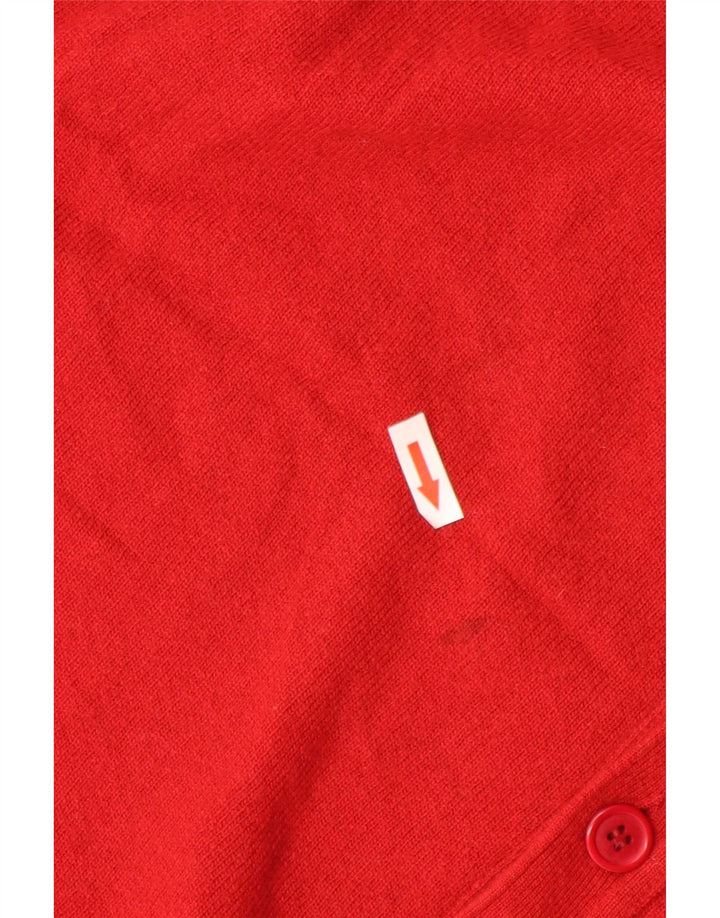 Benetton Jersey Cárdigan Sin Mangas Grande De Lana Roja Hombre