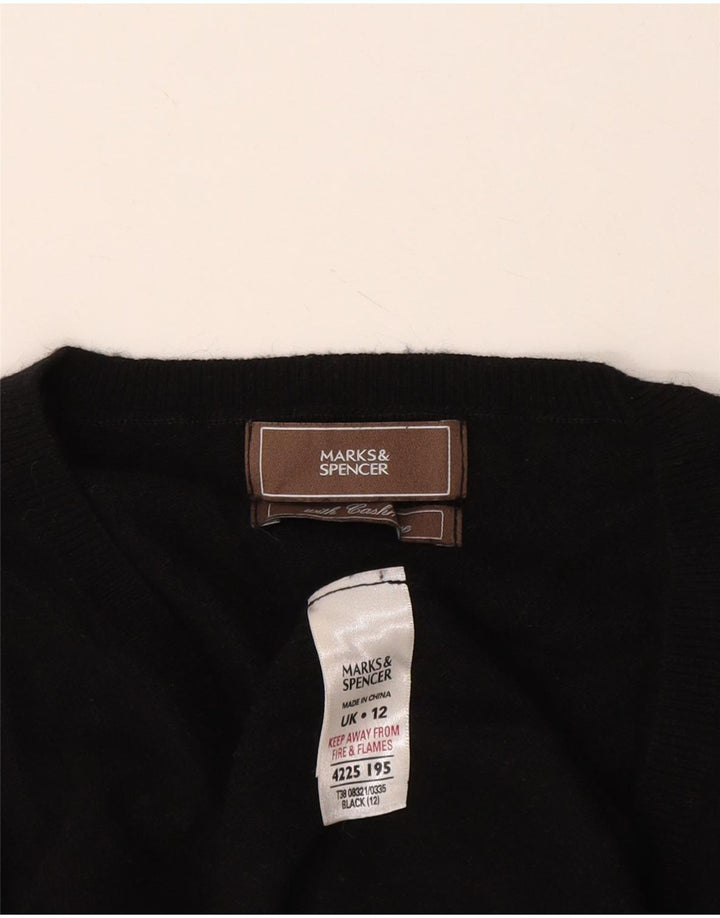 Marks & Spencer Jersey con cuello en V para mujer UK 42 Viscosa negra mediana
