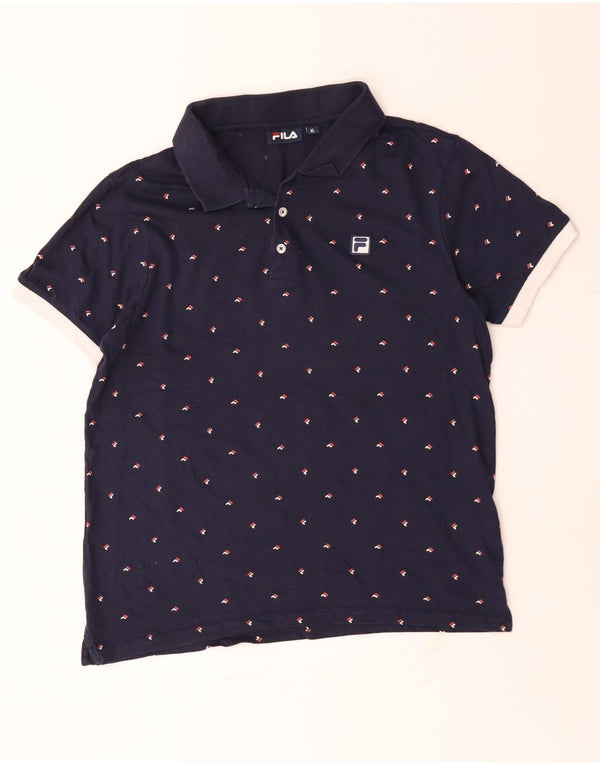 Fila Polo Hombre XL Algodón Moteado Azul Marino