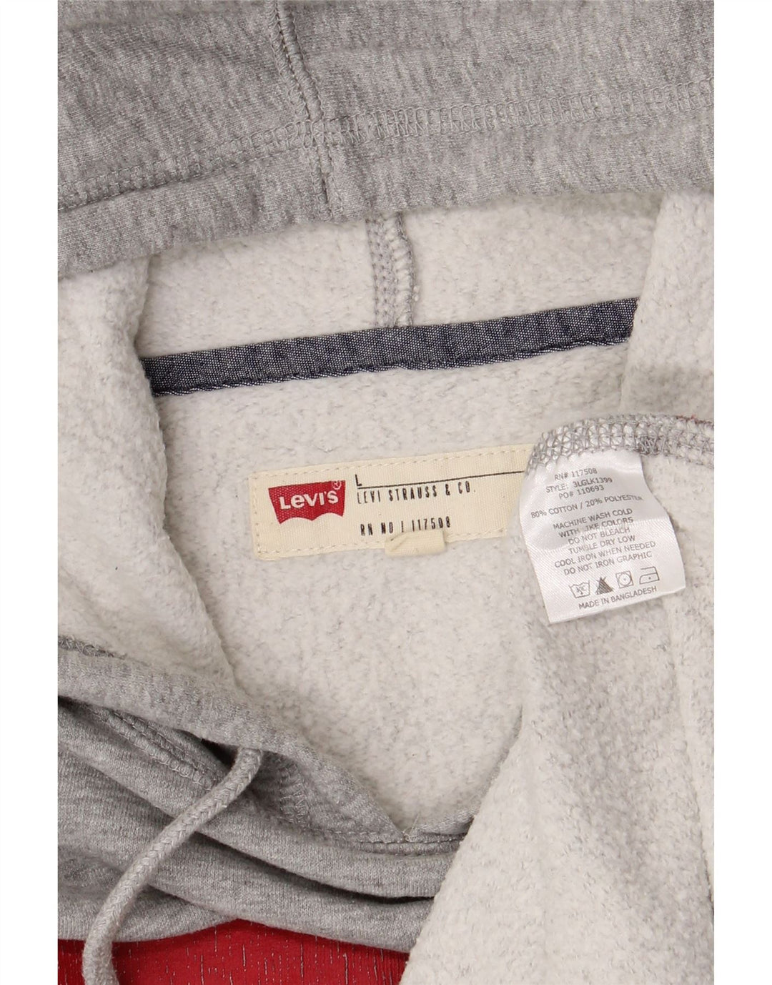 Levi's Jersey con capucha gráfica para hombre de algodón moteado gris grande